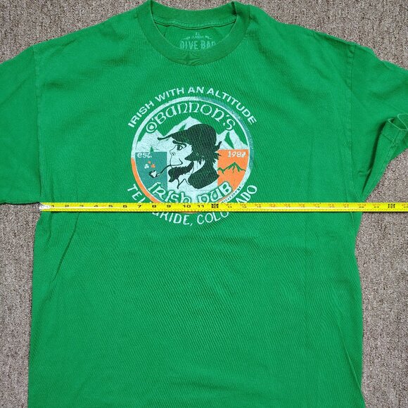 DIVE BAR T-Shirt Men XL Green O'BANNONS IRISH PUB Telluride Colorado Americana - Picture 5 of 8